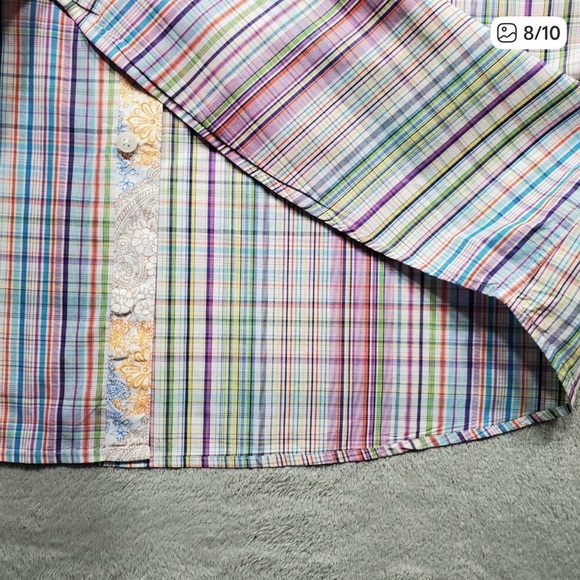Tallia Multicolor Plaid Button-Up Shirt – Vibrant & Stylish Sz XL - Picture 7 of 10